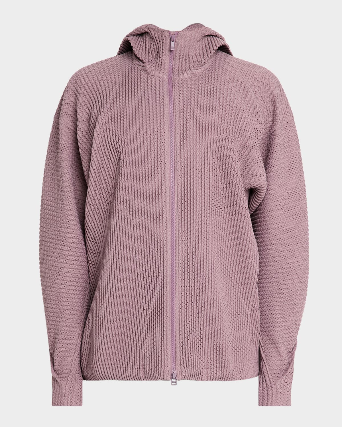 Homme Plisse Issey Miyake Men 's Wickerwork Mesh Full-Zip Hoodie