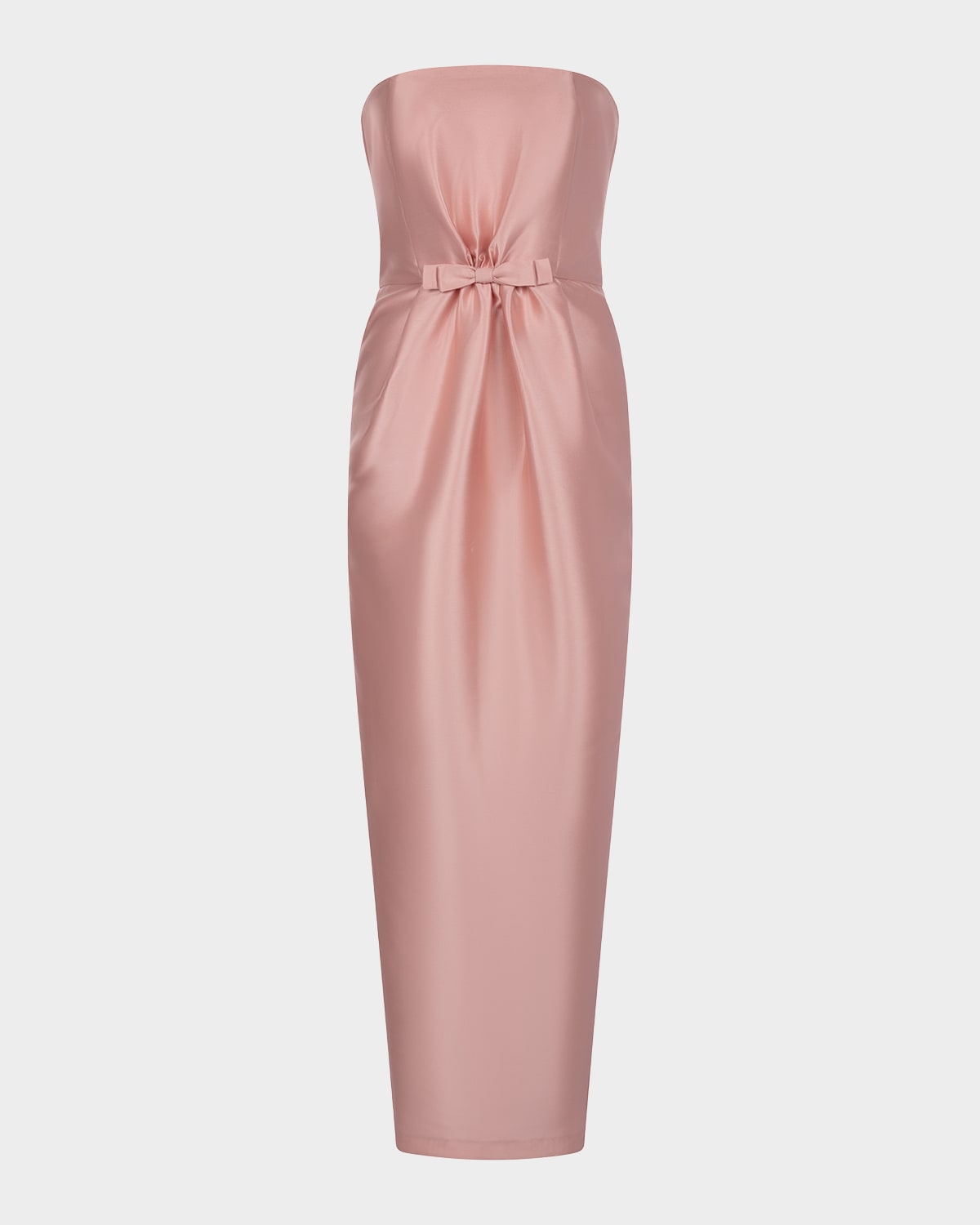 Bernadette Lenette Polka-dot Bow Strapless Gown In Pink