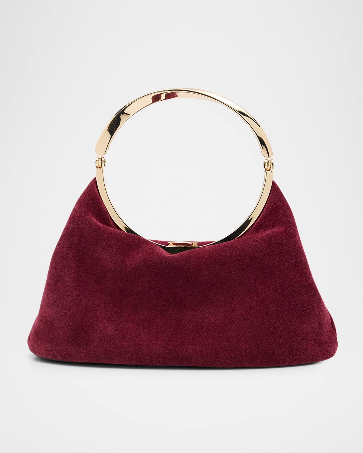Simkhai Luca Slouchy Suede Twisted Top-handle Bag In Red