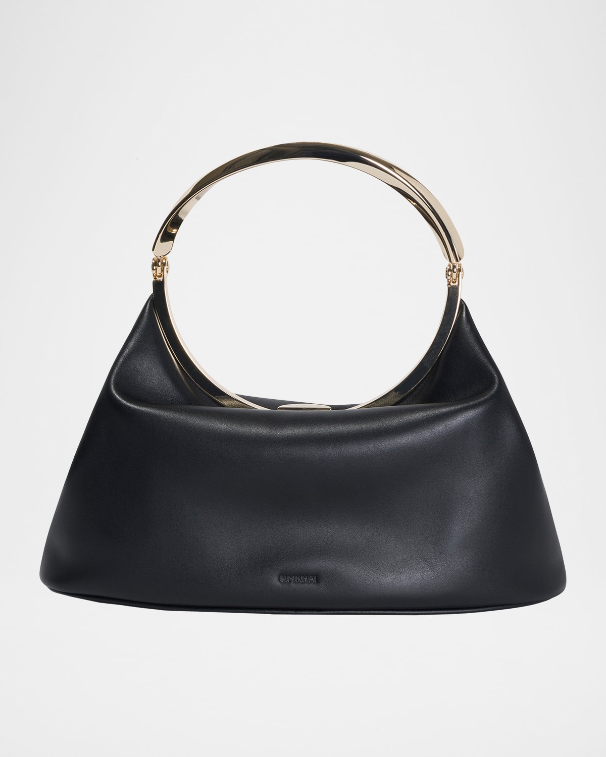 Simkhai Luca Slouchy Leather Twisted Top-handle Bag In Black