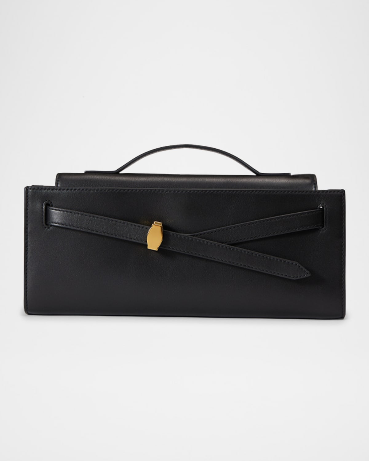 Veronica Beard Dash Belted Leather Clutch Bag In Black