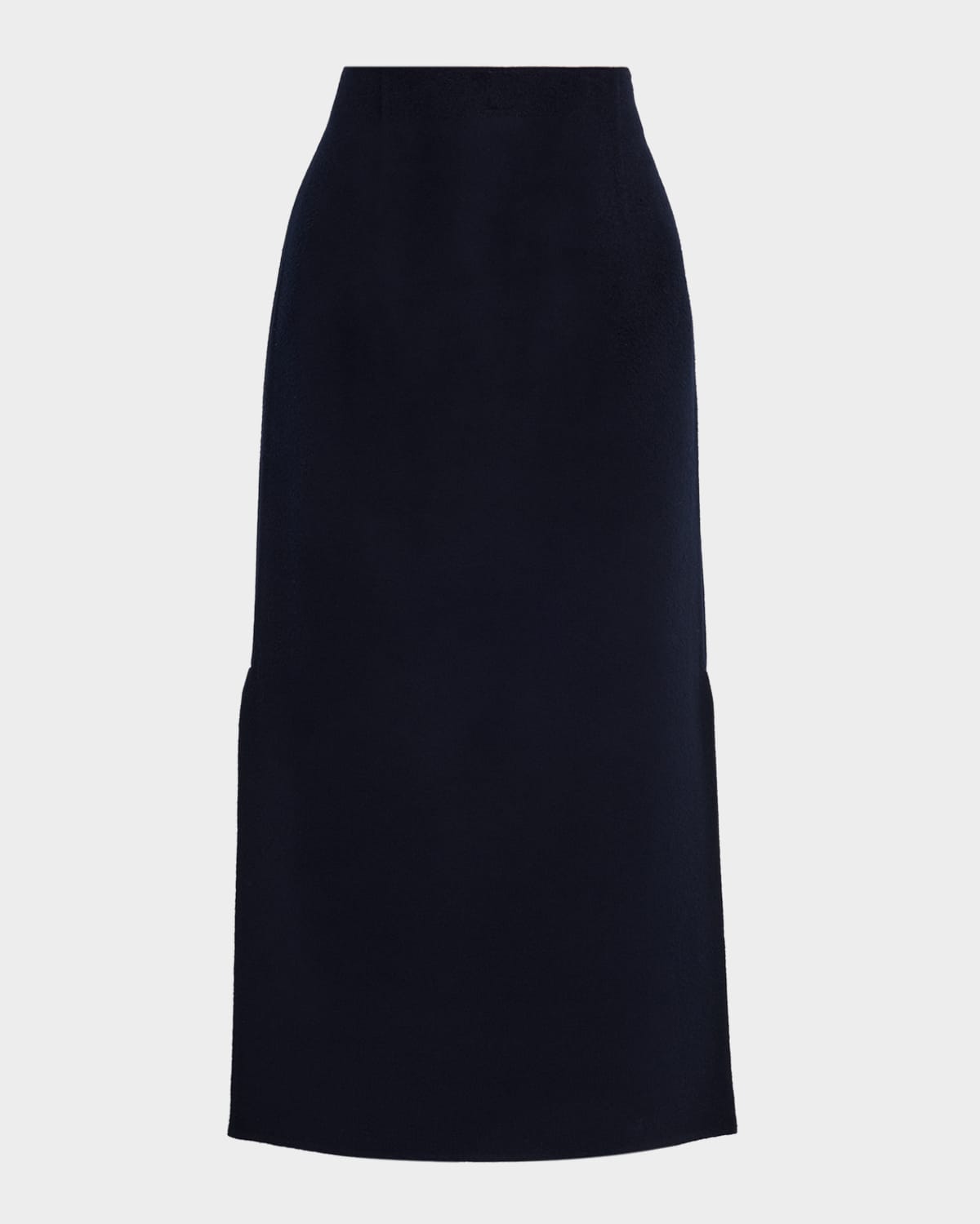 Lafayette 148 Wool-cashmere Double-face High-waisted Midi Skirt In Black