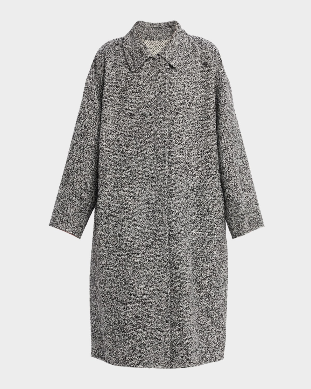 Lafayette 148 Reversible Double-face Alpaca-wool Coat In Gray