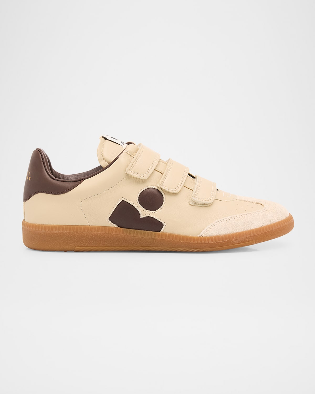 Isabel Marant Étoile Beth Mixed Leather Grip-strap Sneakers In Neutral