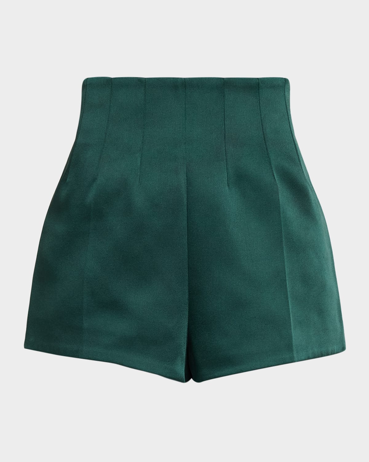 Retroféte Marie High-rise Satin Shorts In Green