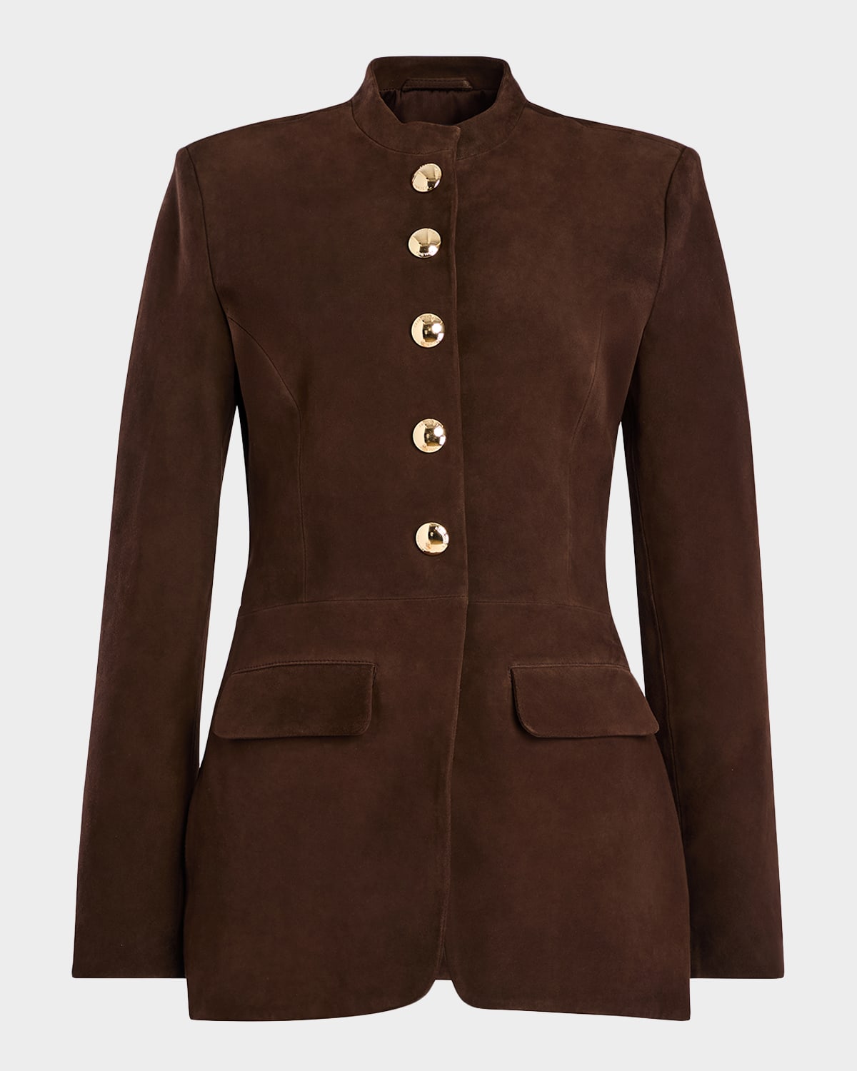 Retroféte Callandra Suede Blazer In Brown