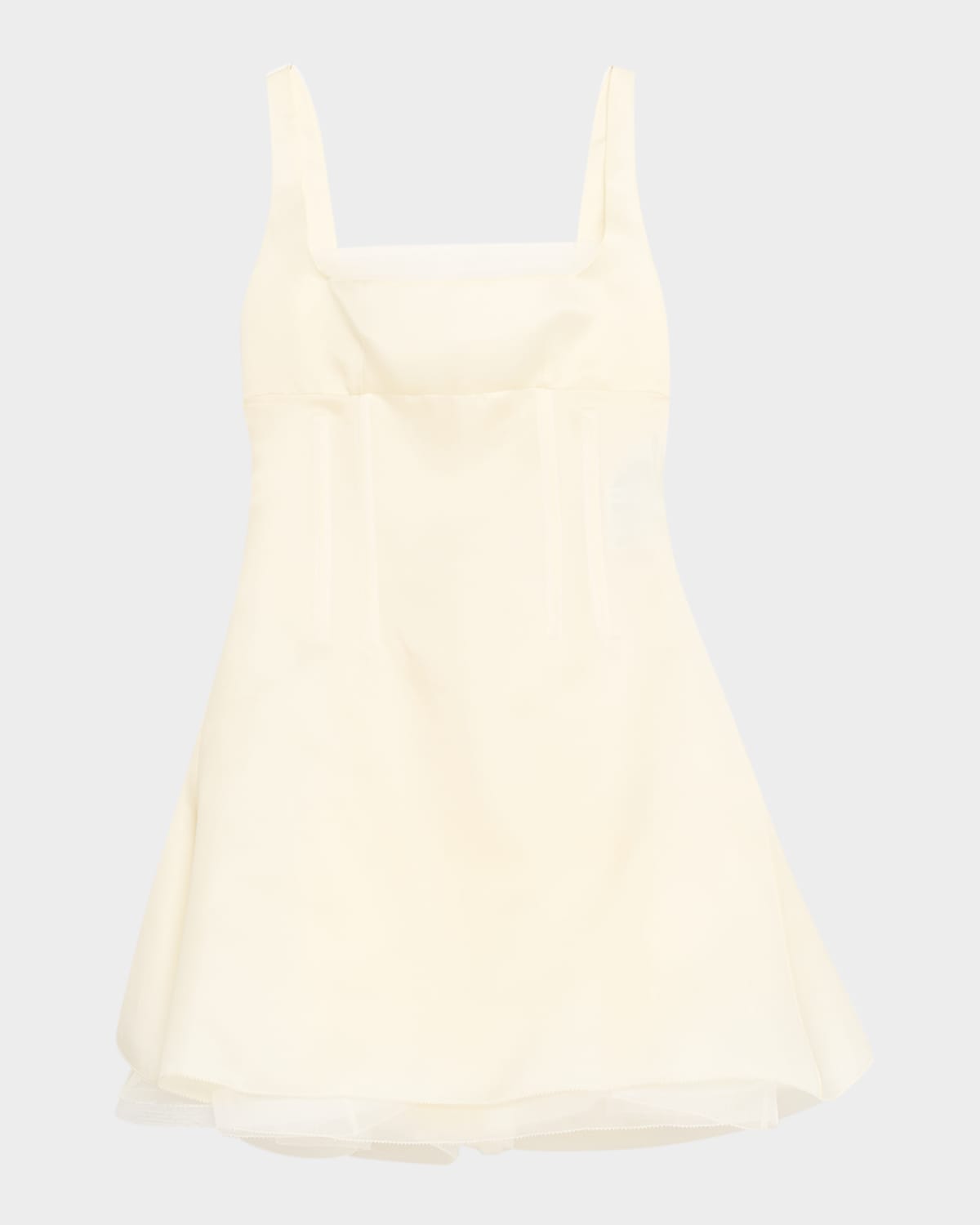Alexander Mcqueen Square-neck Ruffle Kickback Mini Corset Dress In White