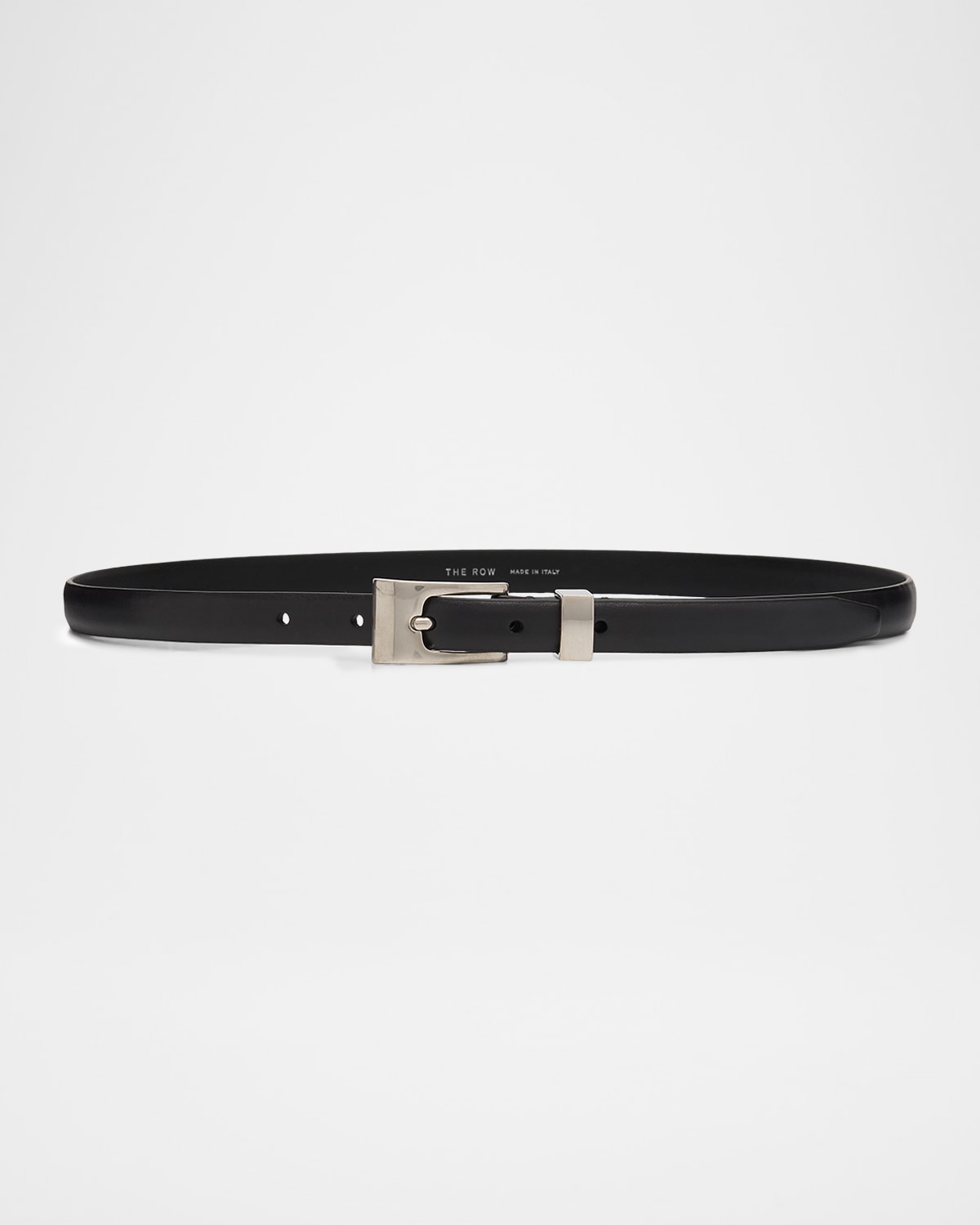 The Row Downtown Leather Skinny Belt In Black