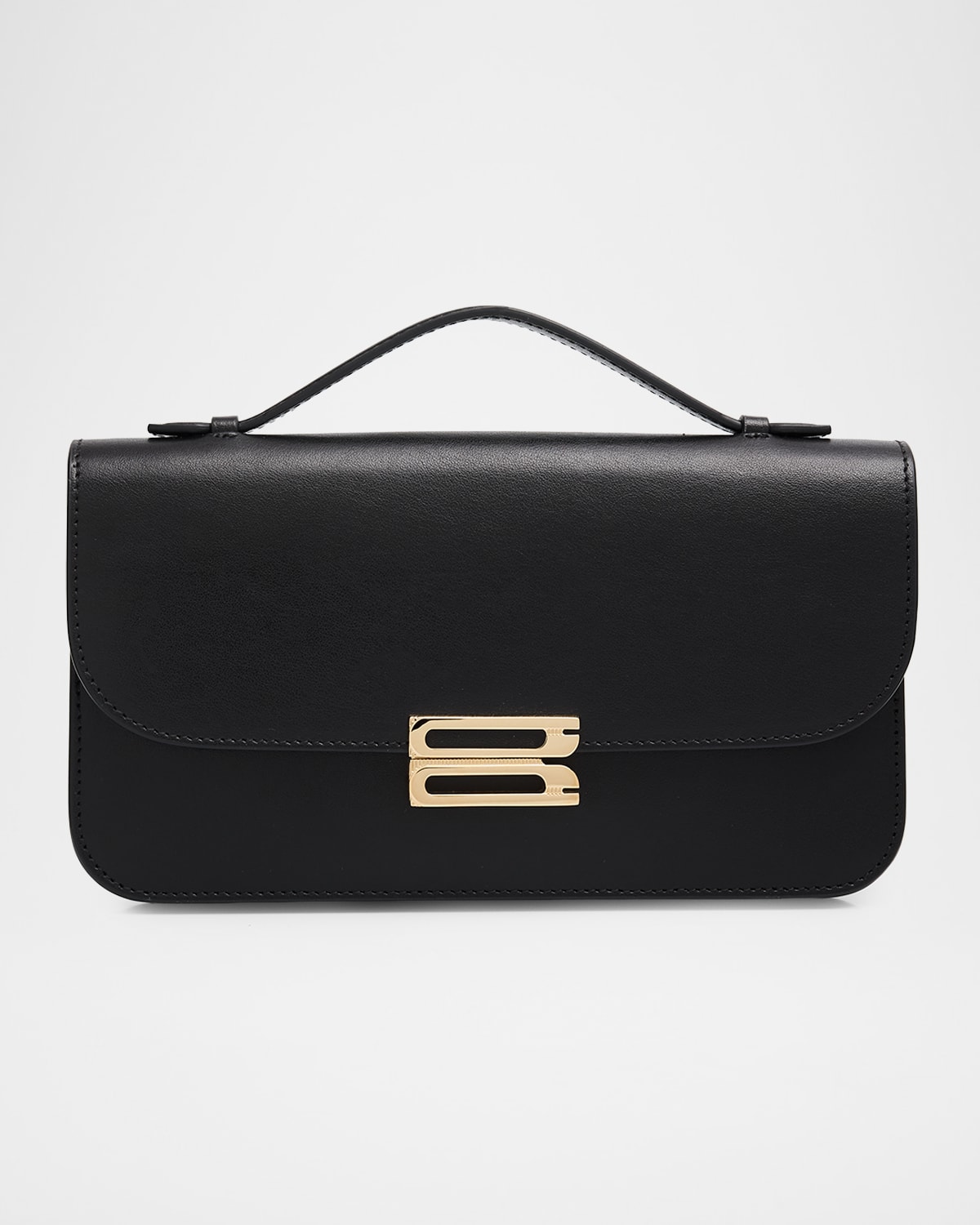 Victoria Beckham Dorian Pochette Top-handle Bag In Smooth Leather In Black