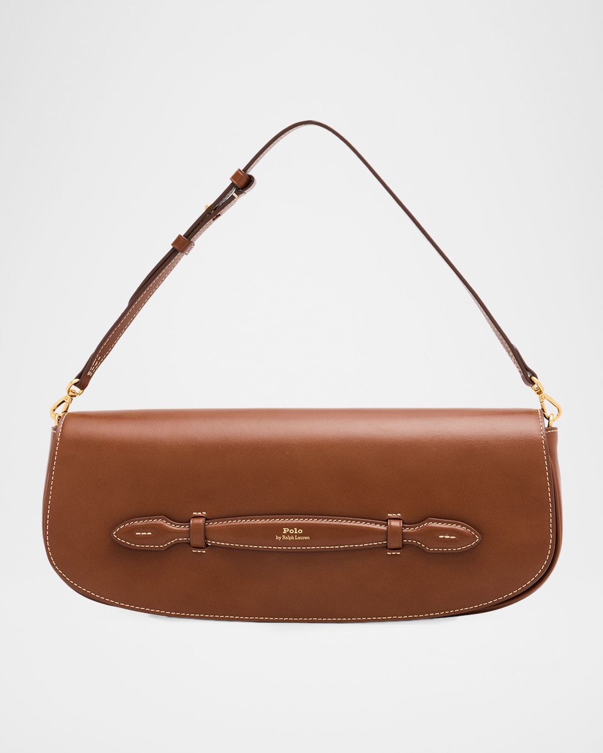 Polo Ralph Lauren Bellport Leather Long-flap Clutch In Brown