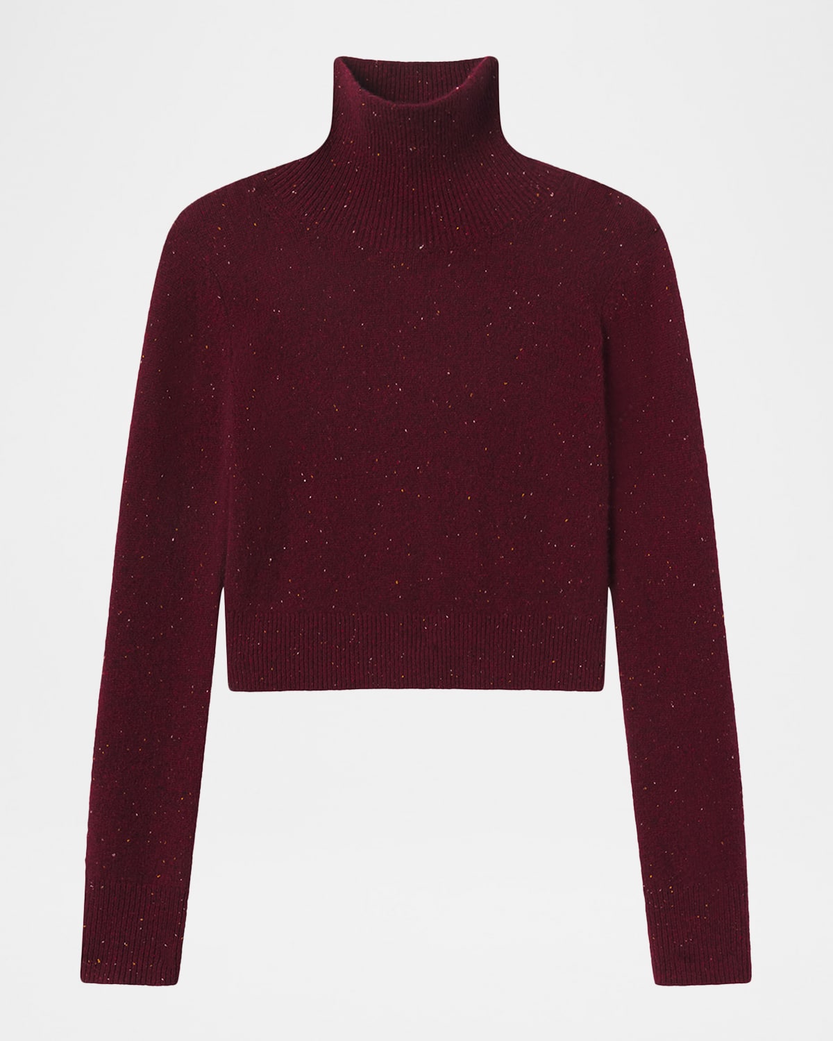 Frame The Cashmere Fleck Turtleneck In Burgundy