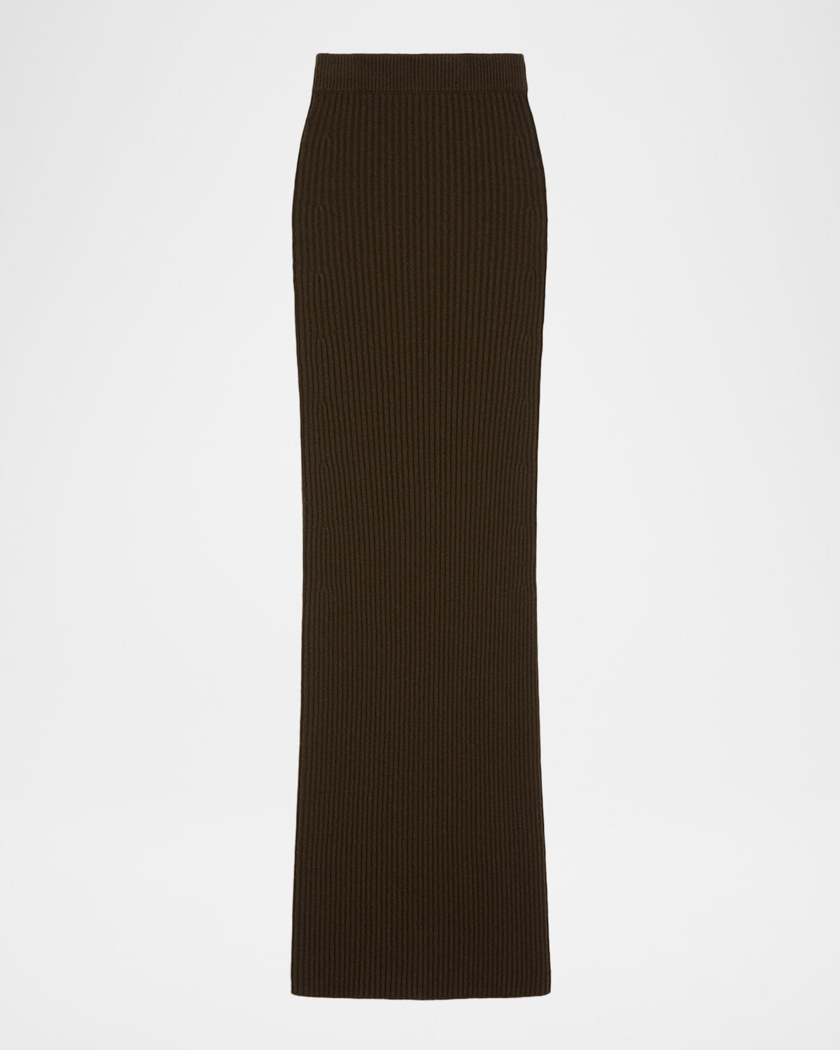 Max Mara Ribbed Wool-cashmere Maxi Pencil Skirt In Green
