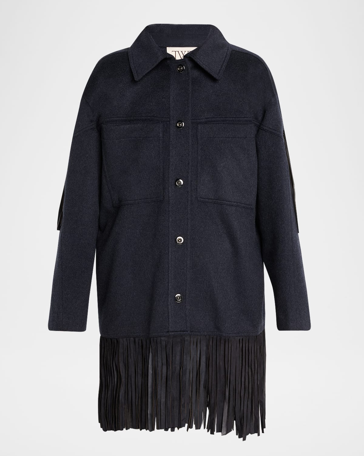 Twp Midnight Cowboy Fringe-trim Cashmere Jacket In Blue