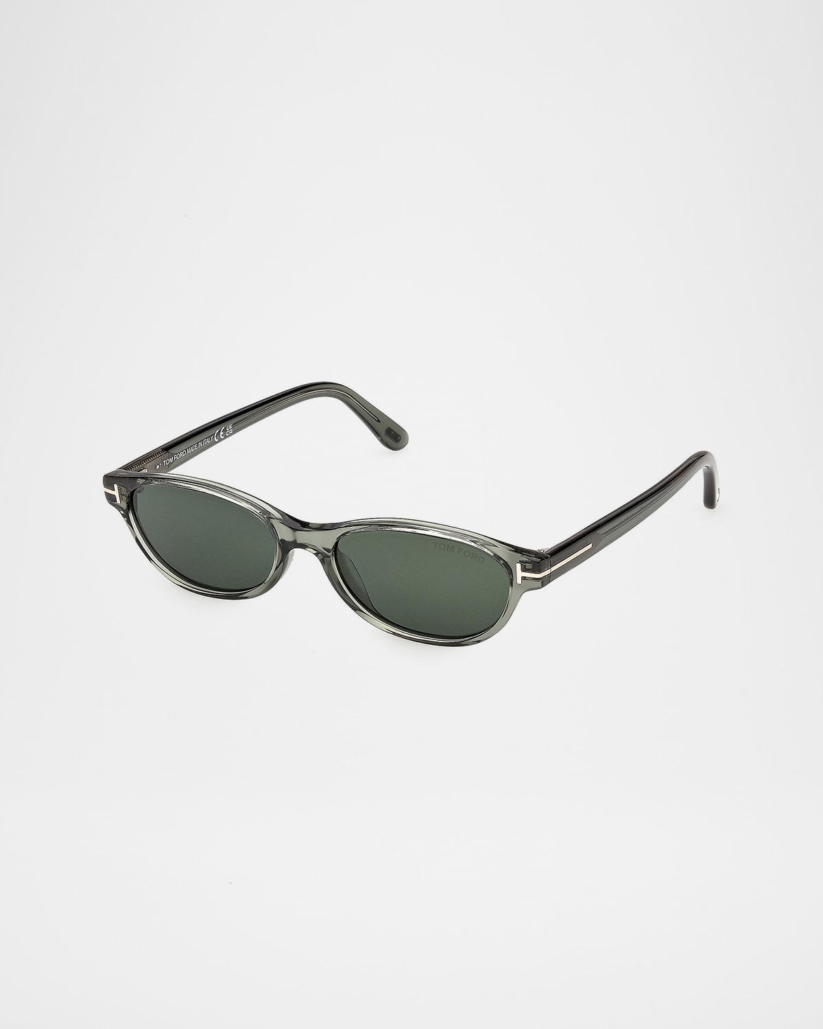 Tom Ford Tara Oval Acetate Sunglasses In Green