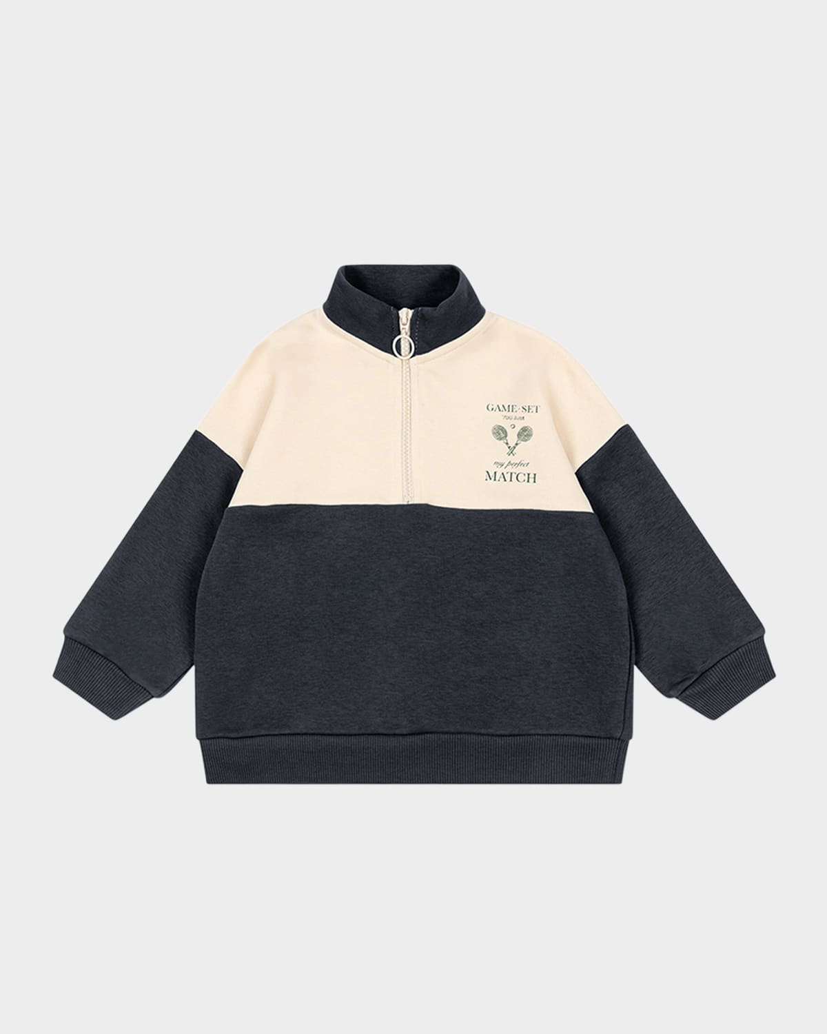 Konges Slojd Kids' Boy's Loupy Lou Half Zip Sweatshirt In Black