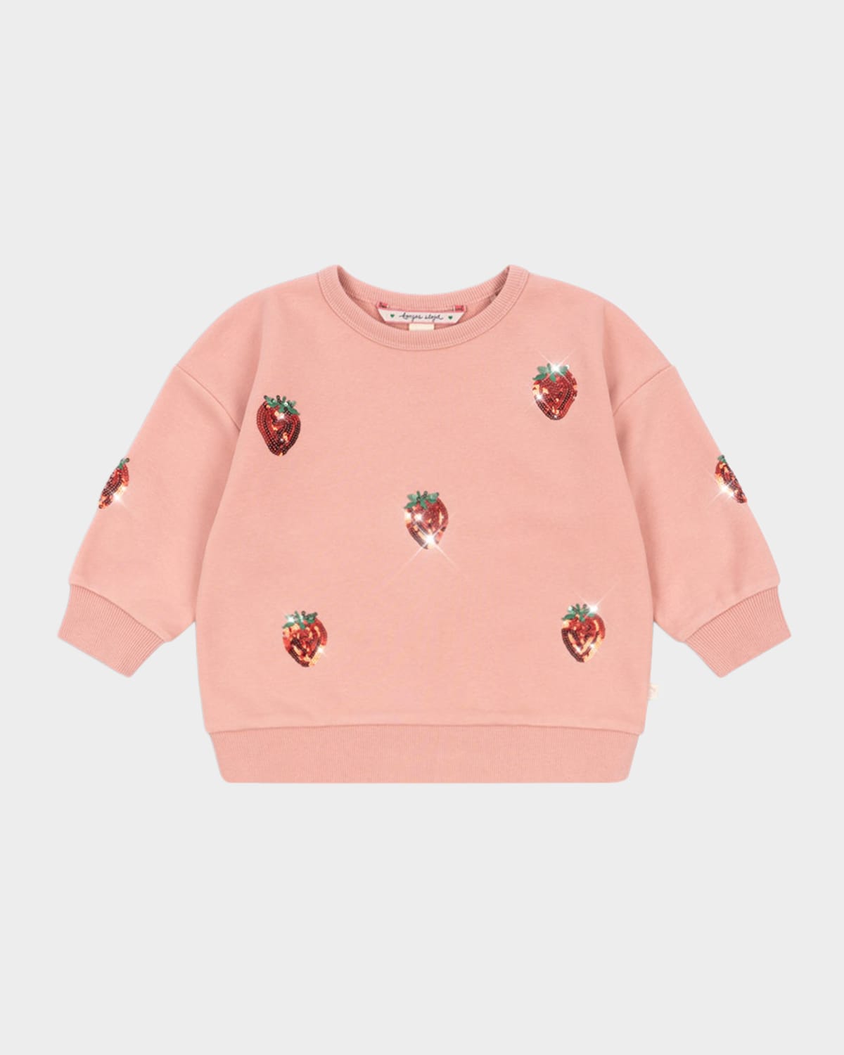 Konges Slojd Girl 's Lou Sequin Strawberry Sweatshirt, Size 12M-10