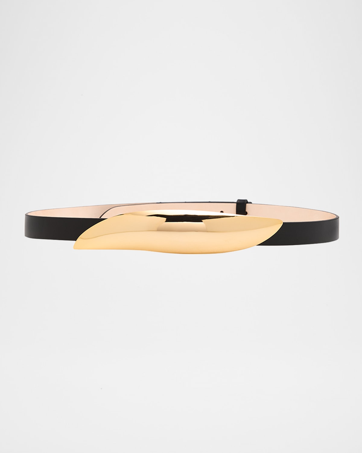 Dehanche Arp 24k Gold-plated Metal & Leather Belt In Black