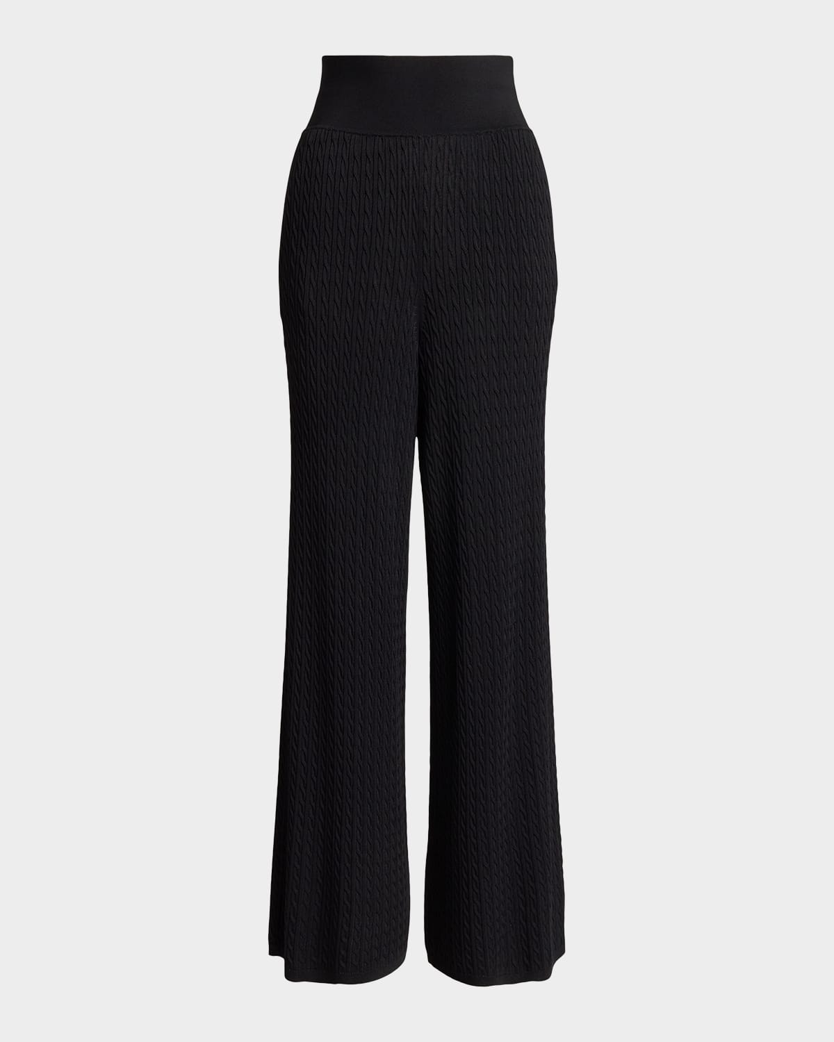 Polo Ralph Lauren Wide-leg Sweater Pants In Black