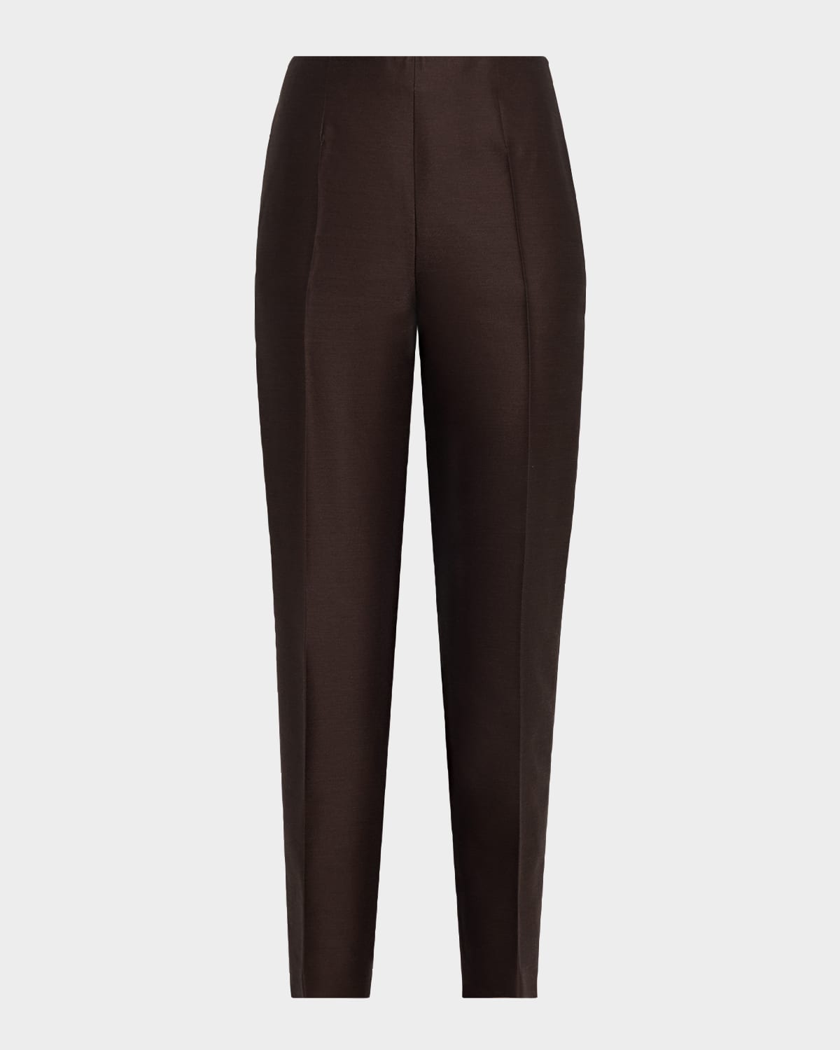 Alberta Ferretti Wool-silk Straight-leg Ankle Pants In Multi