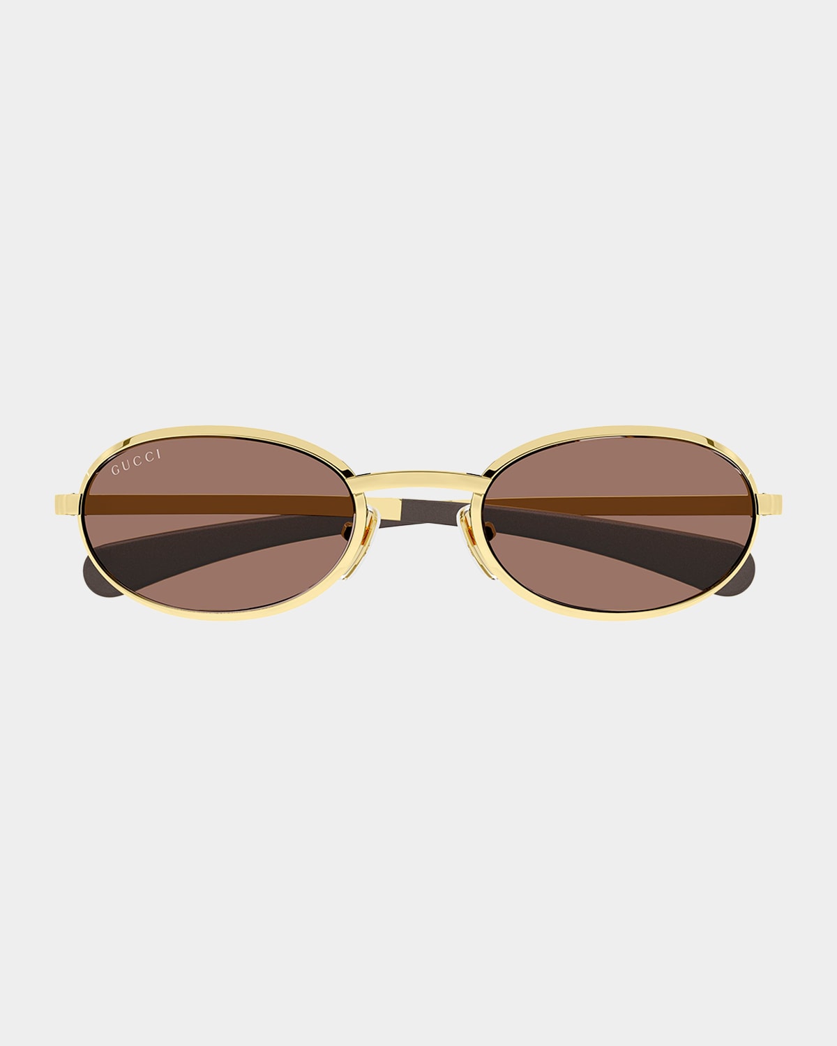 Gucci Men 's Oval Metal Sunglasses