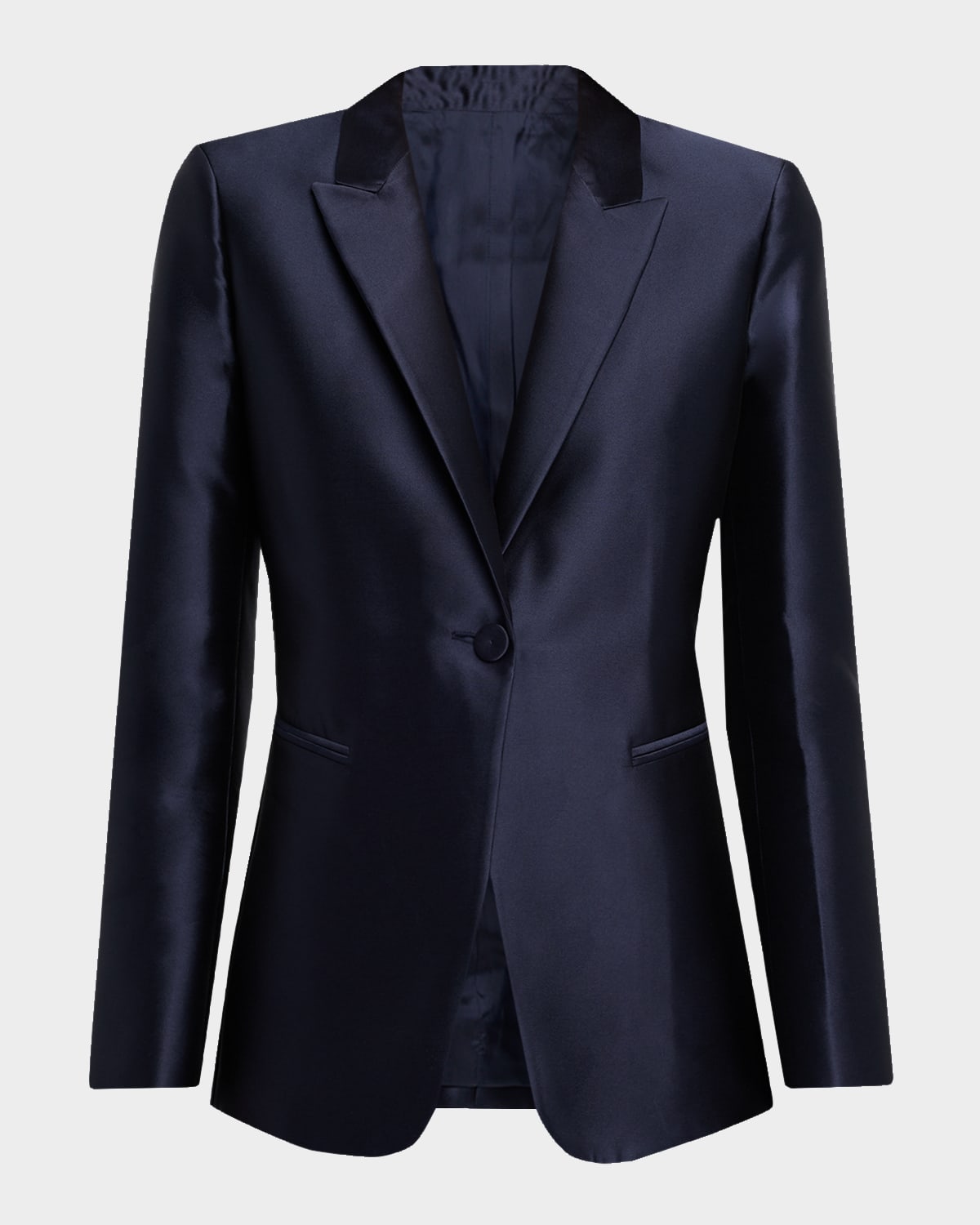 Alberta Ferretti Mikado Silk Single-breasted Jacket In Multi