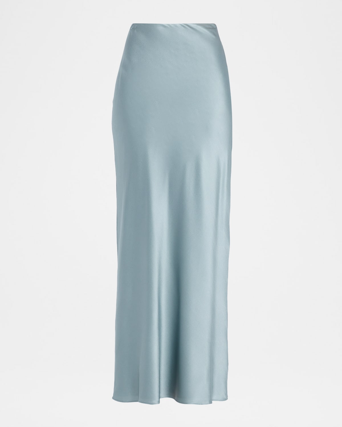 Cult Gaia Chantel Straight Bias-cut Satin Maxi Skirt In Blue
