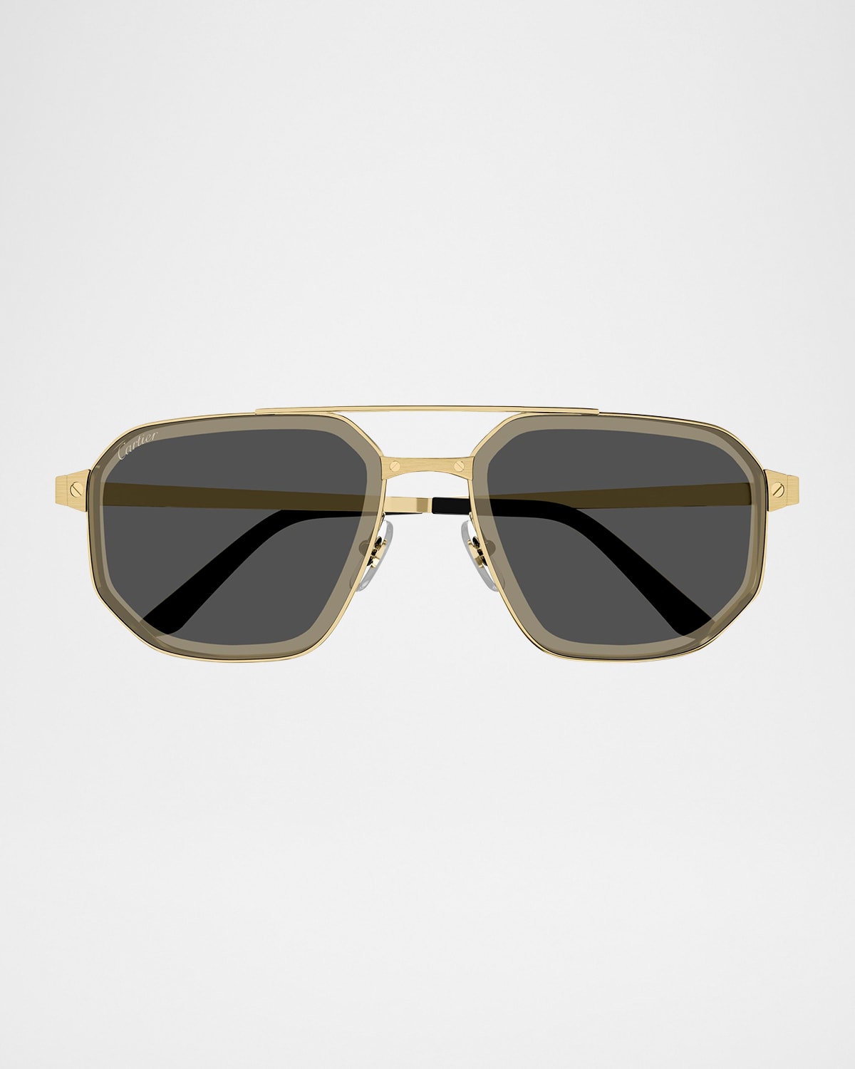 Cartier Men's Double-Bridge Titanium Aviator Sunglasses