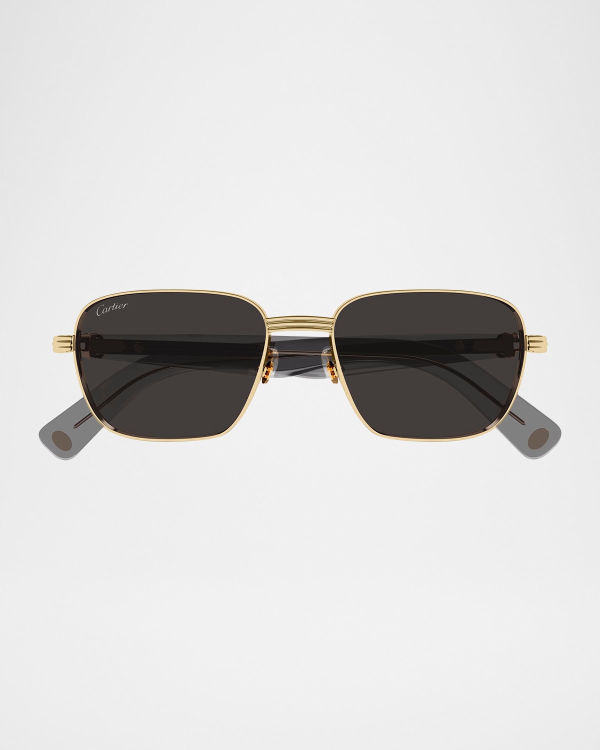 Cartier Geometric Frame Sunglasses In Gold