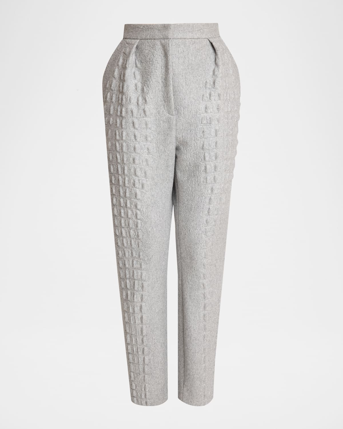 Balmain Croco Wool-Cotton Tapered Trousers