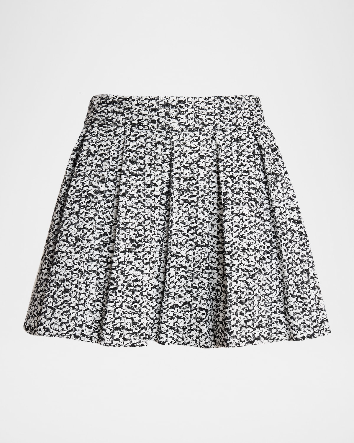 Balmain High-rise Pleated Tweed Mini Skirt In Multi