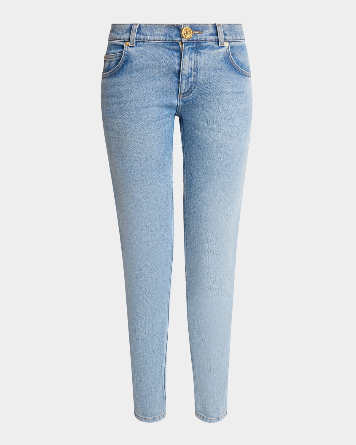 Balmain Low-rise Skinny Jeans In Blue