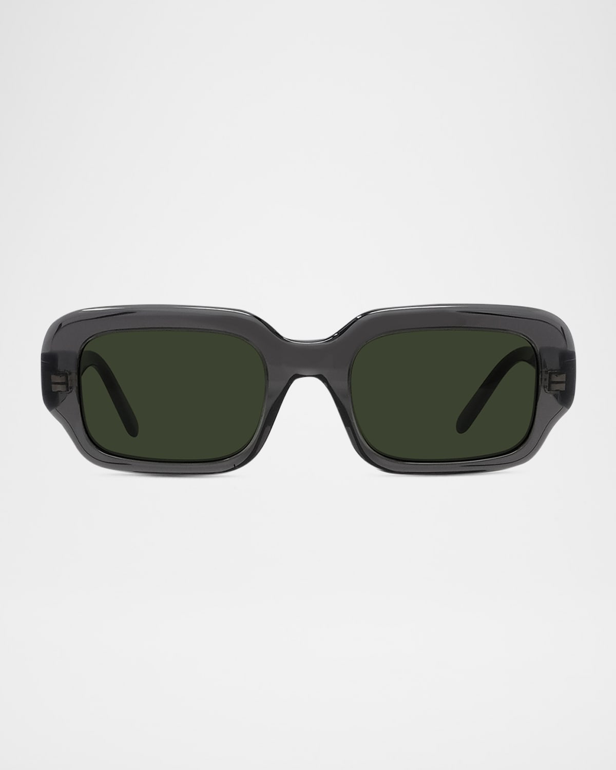 Loewe Men's Sigma Slim Acetate Rectangle Sunglasses In Green