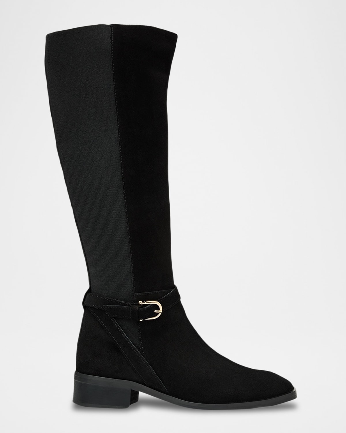 Aquatalia Claudette Suede Knee-high Boots In Black