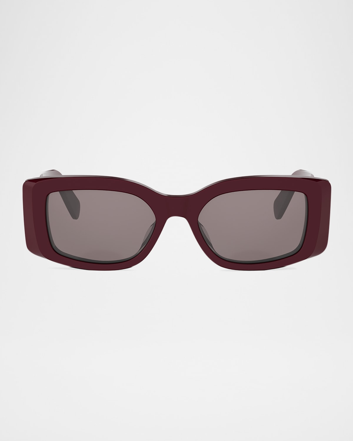 Celine Maxi Triomphe Acetate Rectangular Sunglasses In Burgundy