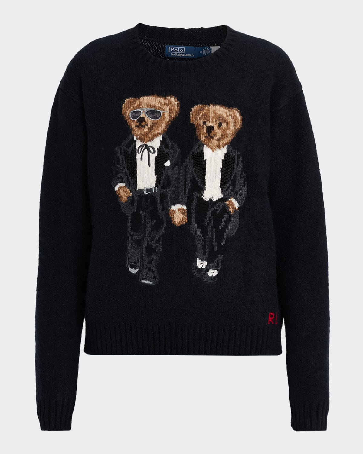Polo Ralph Lauren The Ralph And Ricky Tuxedo Bear Sweater In Black
