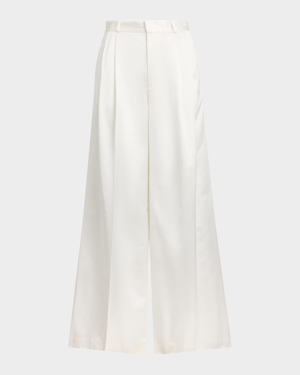 Polo Ralph Lauren Cotton-viscose Satin Wide-leg Pants In White