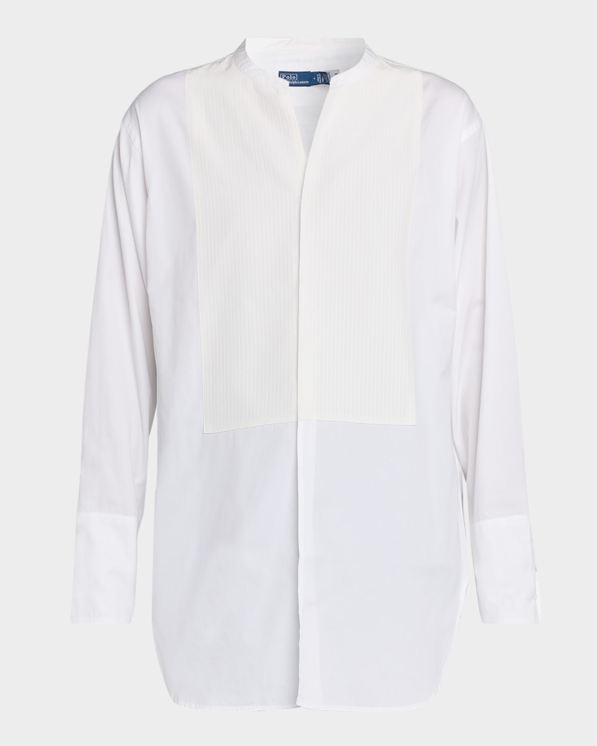 Polo Ralph Lauren Cotton-silk Tuxedo Shirt In White