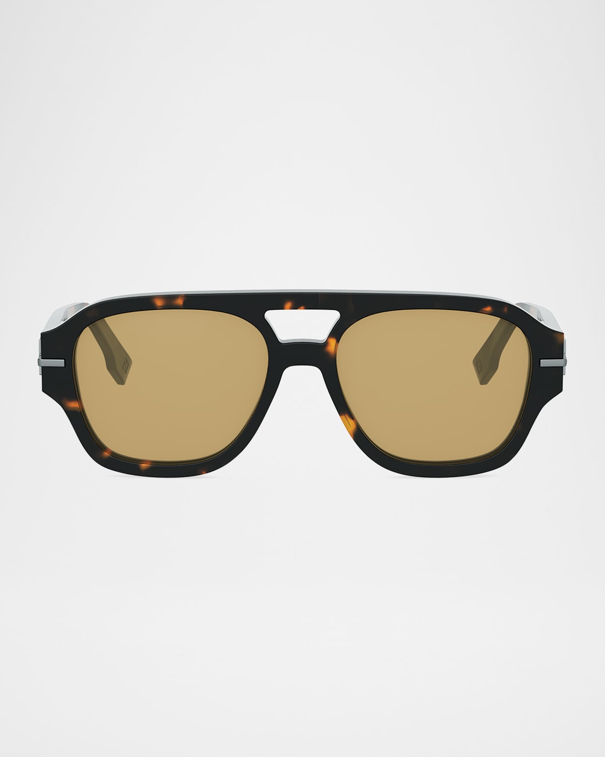 Fendi Men 's graphy Metal Logo Acetate Square Sunglasses