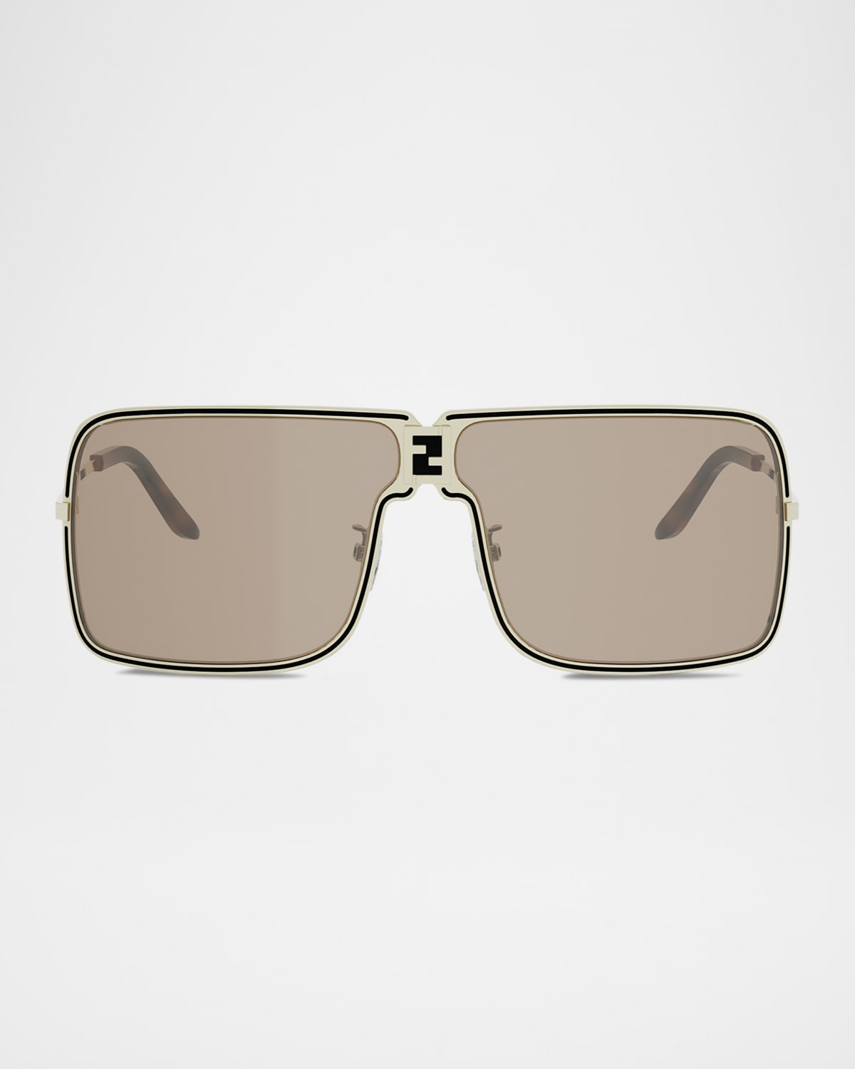 Fendi ness Metal Semi-Shield Sunglasses