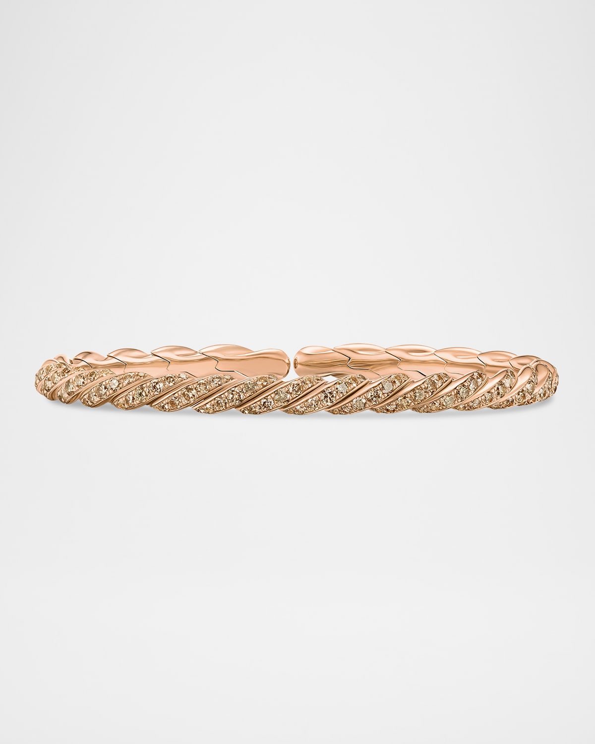 David Yurman Sculpted Cable Flex Bracelet with Diamonds in 18K Rose Gold