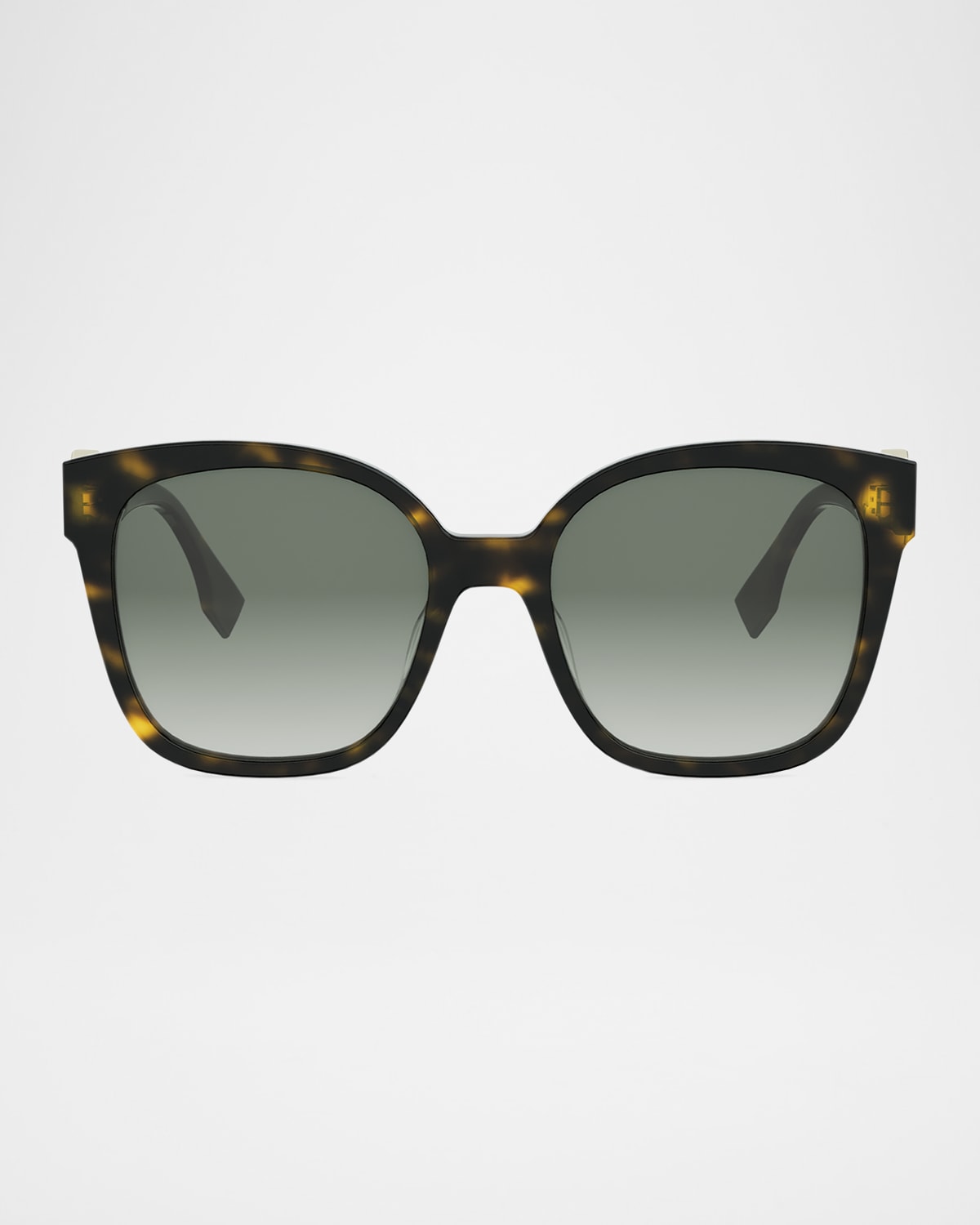 Fendi Ff Diamonds Square Havana Acetate Sunglasses In Brown