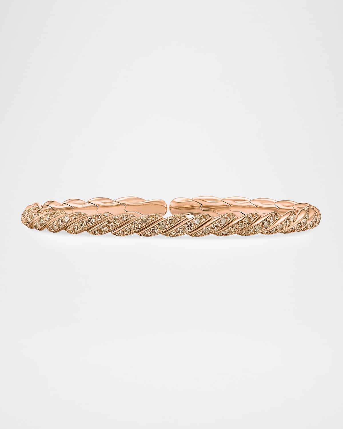 David Yurman Sculpted Cable Flex Bracelet with Diamonds in 18K Rose Gold