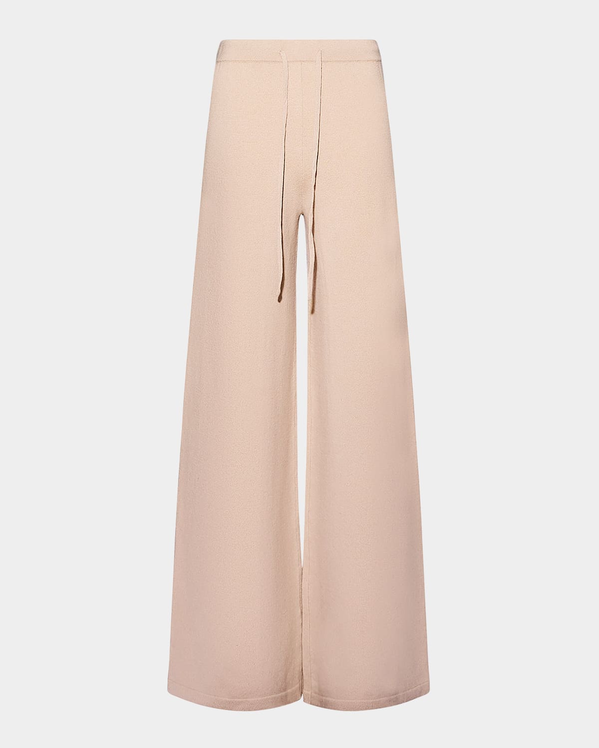Yves Salomon Merino Knit Wide-leg Trousers In Neutral