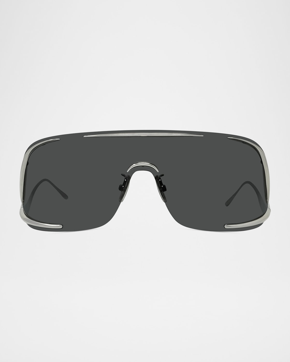 Loewe Signature D-frame Silver-tone Sunglasses In Gray