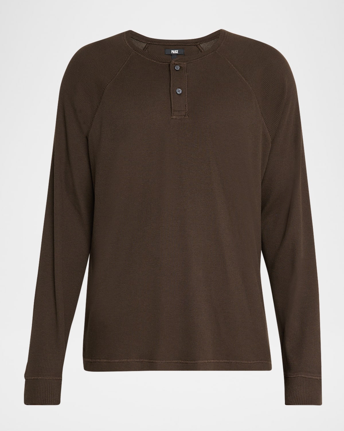 PAIGE Men 's Abaroa Waffle Knit Henley Long-Sleeve T-Shirt