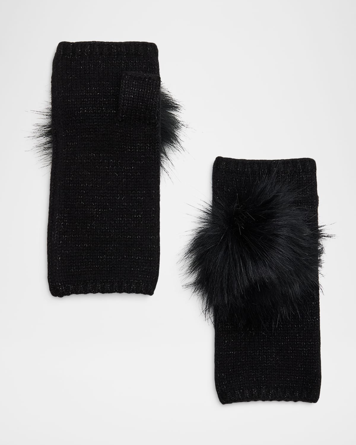 Carolyn Rowan Cashmere Lurex Fingerless Gloves In Black