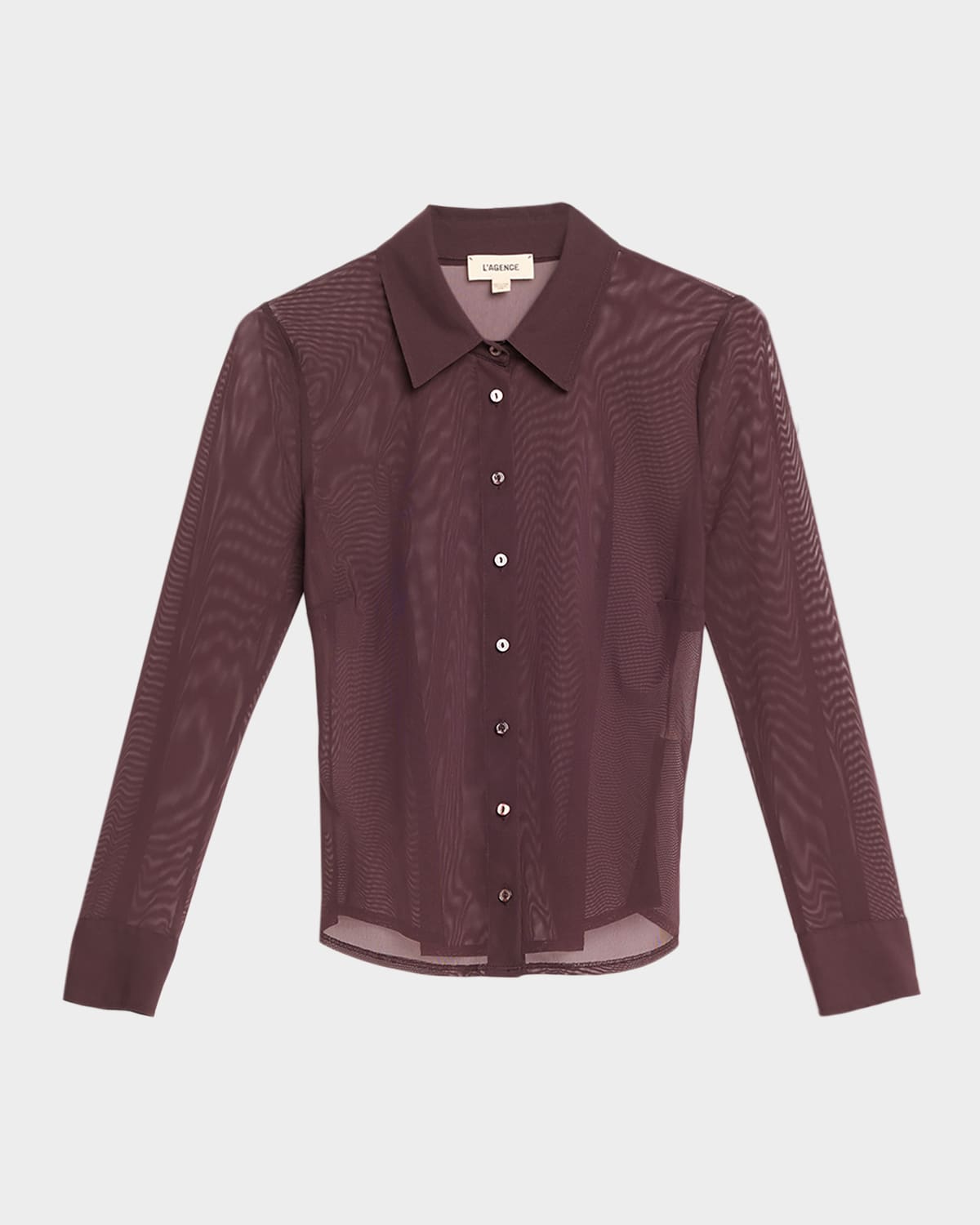 L'agence Indiana Fitted Mesh Blouse In Brown