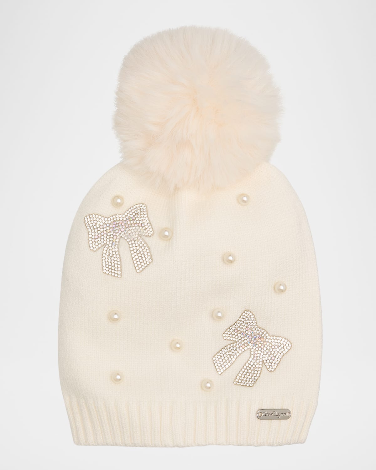 Bari Lynn Slouchy Faux Pearl Beanie