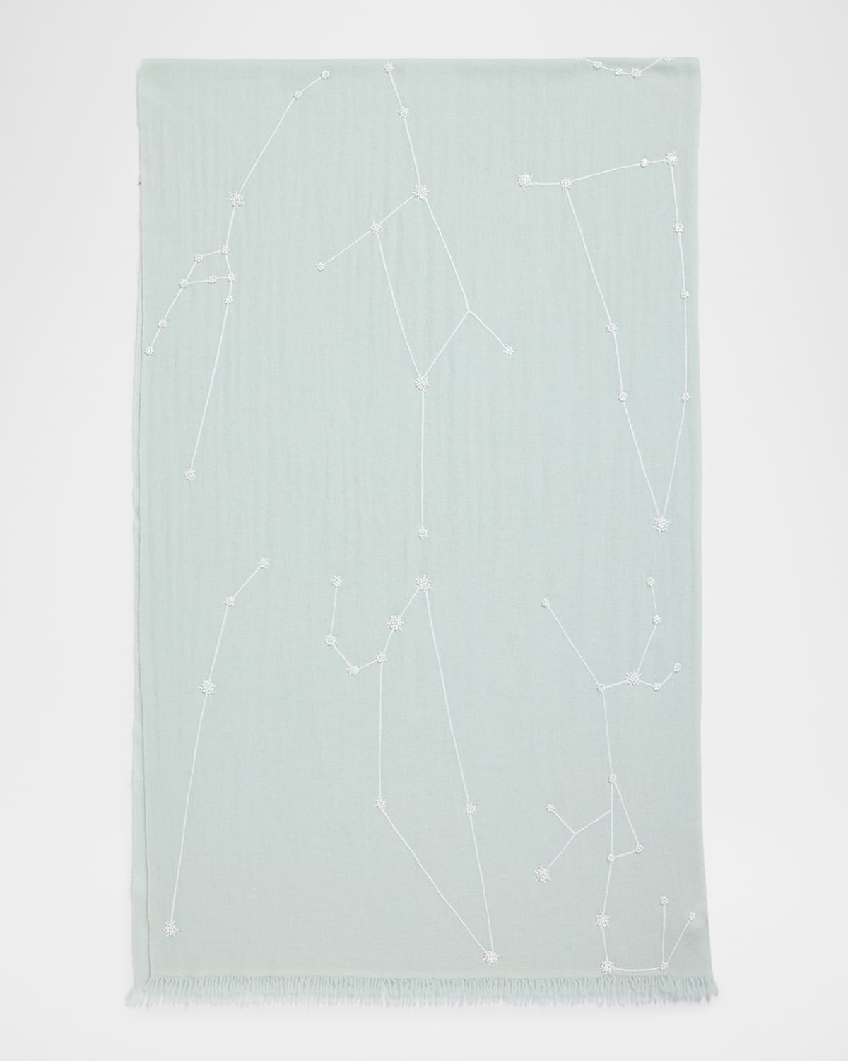 Carolyn Rowan Beaded Constellation Cashmere/wool Scarf In Blue