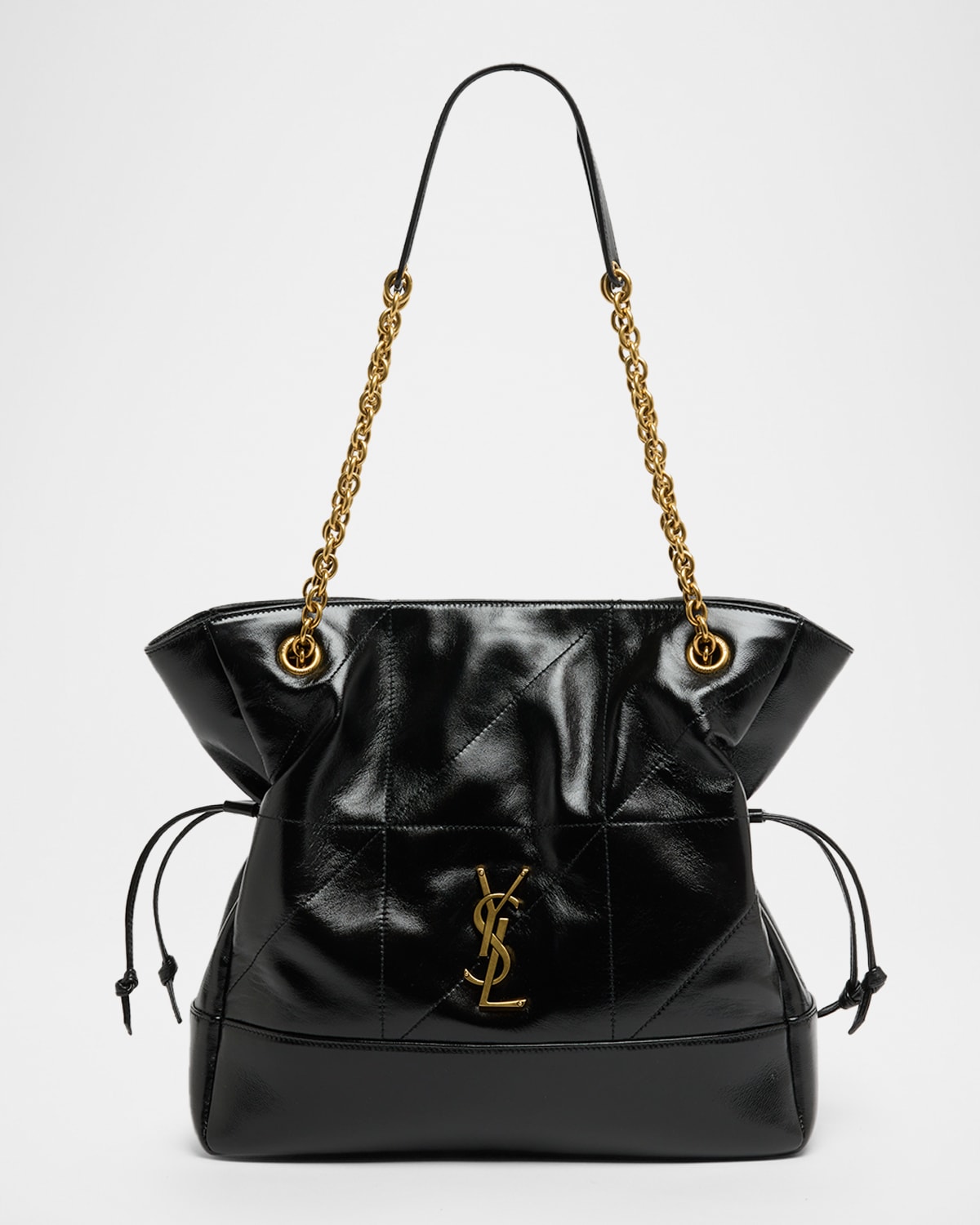 Saint Laurent Jamie 4.3 Small Ysl Shopper Tote Bag In Leather In Black